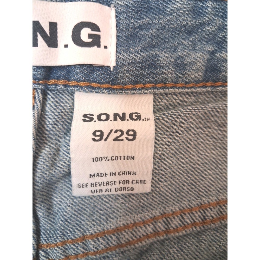 New S.O.N.G Low Rise Baggy Jeans Womens Size 9 Cotton Carpenter - Picture 5 of 8